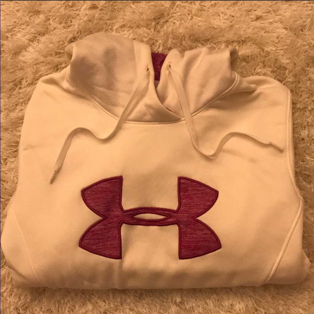Cream colored under armour hoodie